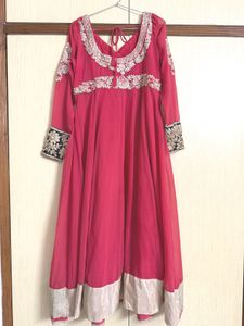 Rusty Red Elegant Ethnic Anarkali Kurta