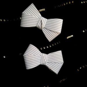 Striped Bow Hair Clips