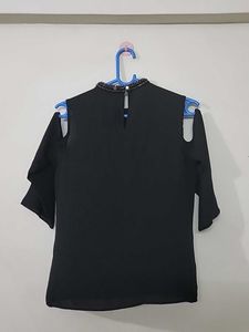 Black Cold Shoulder Top