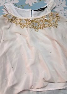 Elegant White Embellished Top