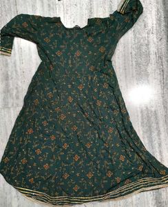 Green Gota Patti Anarkali Set