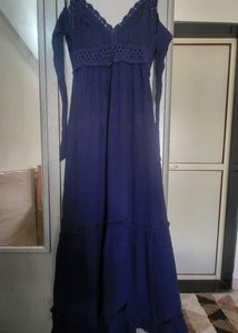 Boutique semi-backless crochet gown for party