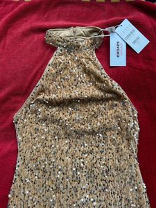 Savana Sparkly Gold Mini Dress