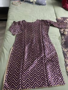 Purple Gajji Kurta  Set