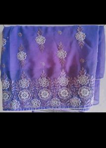 Embroidery Work Lavender Saree