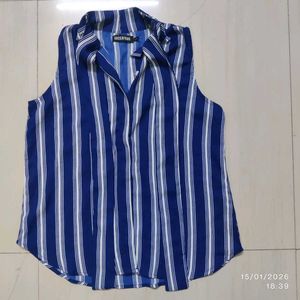 Striped Sleeveless Blouse