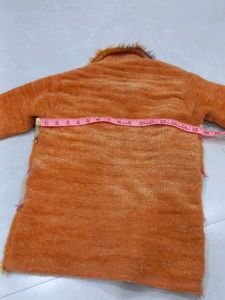 Orange Embellished Cardigan