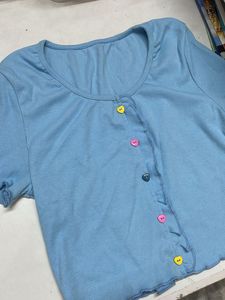 Blue Crop Top
