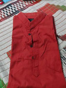 Red Cotton Kurta