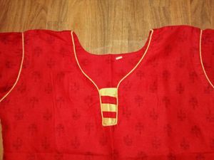 Red Printed Pajama Set