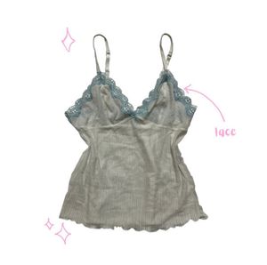 White Sheer Lace Fairycore Cami Y2k