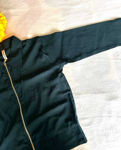 Greenish Blue Zip-Up Jacket