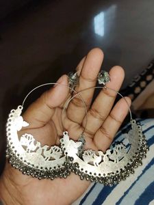 Beautiful 😍 Silver Earring 🦚 Or Pink Design 😍