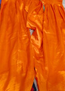 Orange Colour Mom And Baby Dress Combo
