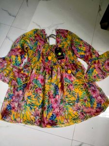 Yellow Branded Top/Tunic