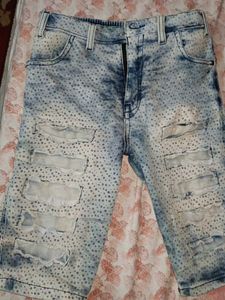 Distressed Denim Shorts