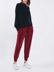Burgundy Velvet Joggers