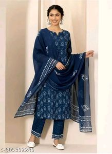Elegant Blue Printed Salwar Suit