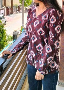 Patterned V-Neck Tunic