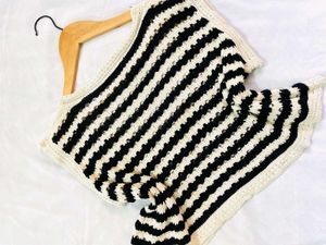 Pinterest Boho Black &amp; Cream Crochet Top A