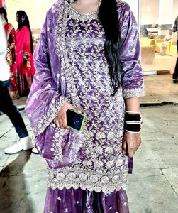 Pakistani Georgette Suit With Garara And Dupatta