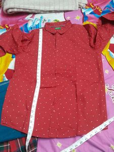 Benetton Red Polka Dot Shirt