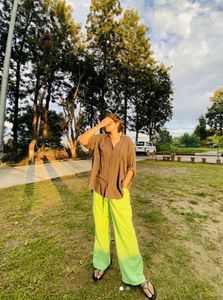 Gray Metal Button-Down Shirt