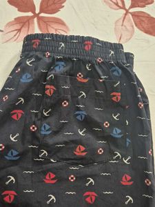Men&#39;s Navy Nautical Print Swim Shorts