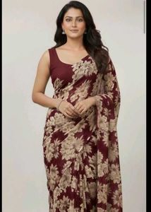 Maroon daily wear new saree