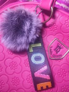 Pink Embossed Dome Handbag