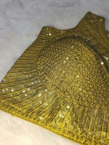 Lime Green Sequin Embellished Blouse