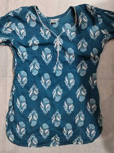 Teal Floral Print Tunic