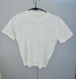 Chic White Half Sleeve T-Shirt for Women