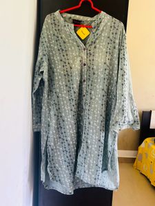 Relaxed Fit Sage Green Floral Tunic kurtaShirt