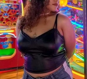 Black Faux Leather Cami