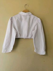 Vintage White Cropped Blouse