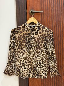 Zara Leopard Print Shirt (XS size)