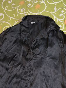Silky Black Button-Down