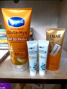 Sunscreen Bundle: Vaseline, Lakme, Plum