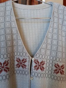Cream V Neck Cardigan