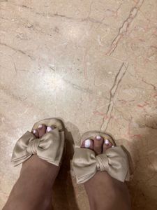 satin Bow Heels