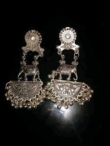 Ox Silver Drop Earrings
