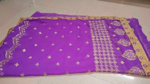 Purple Embroidered Saree