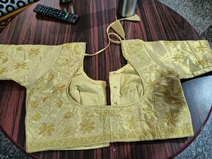 Beautiful Embroidery Golden Blouse