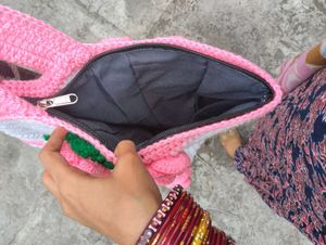 Crochet Floral Tote Bag