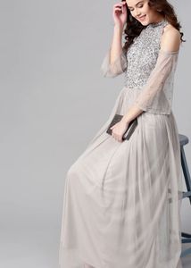 Elegant Grey Ethnic Gown