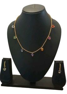 Gold Necklace and Earring Set