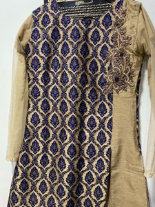 Heavy Work Kurta Set With Skirt And Dupatta