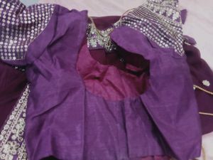 Elegant Purple Sequin Saree