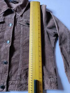 H&amp;M Women Brown Corduroy Trucker Jacket Si